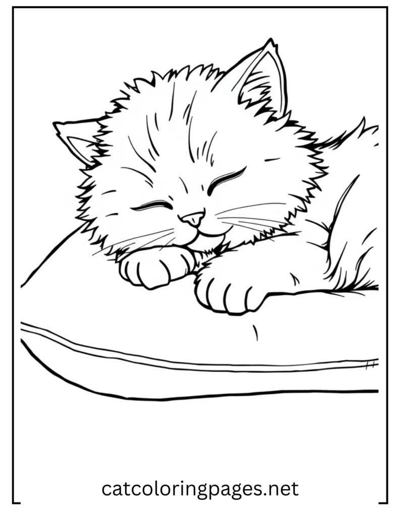 sleeping_cat_on_pillow_coloring_page