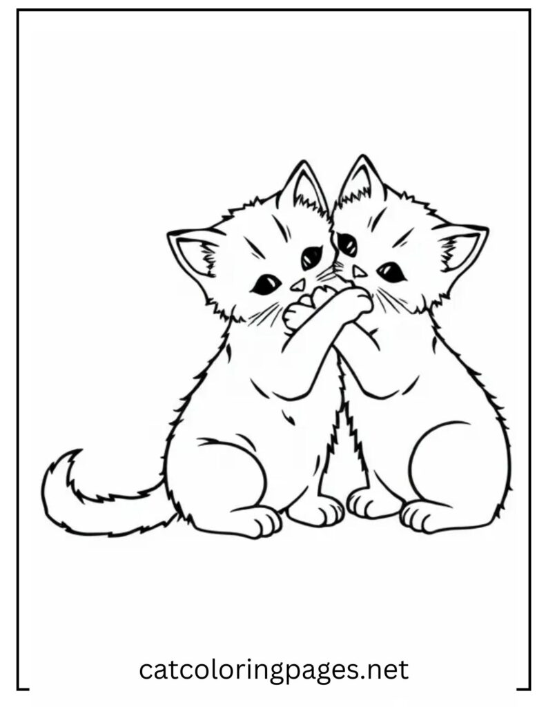twin_cats_playing_coloring_page