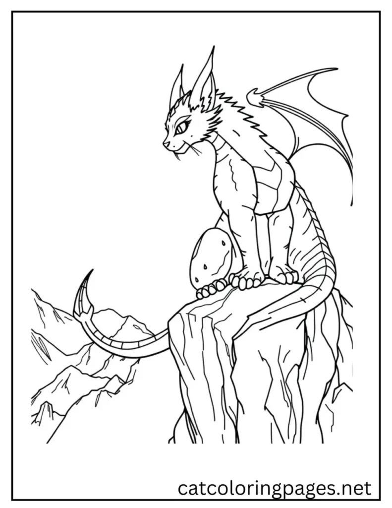 adult_dragon_cat_coloring_page