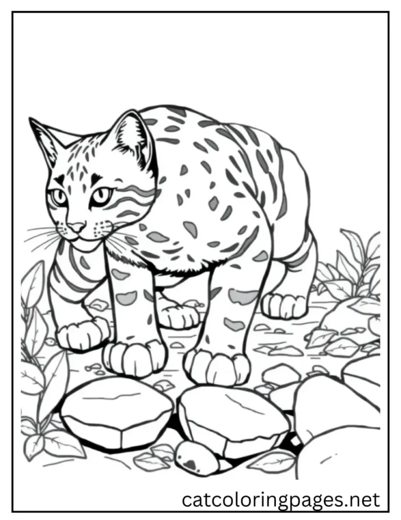 horrible_cat_walking_coloring_page