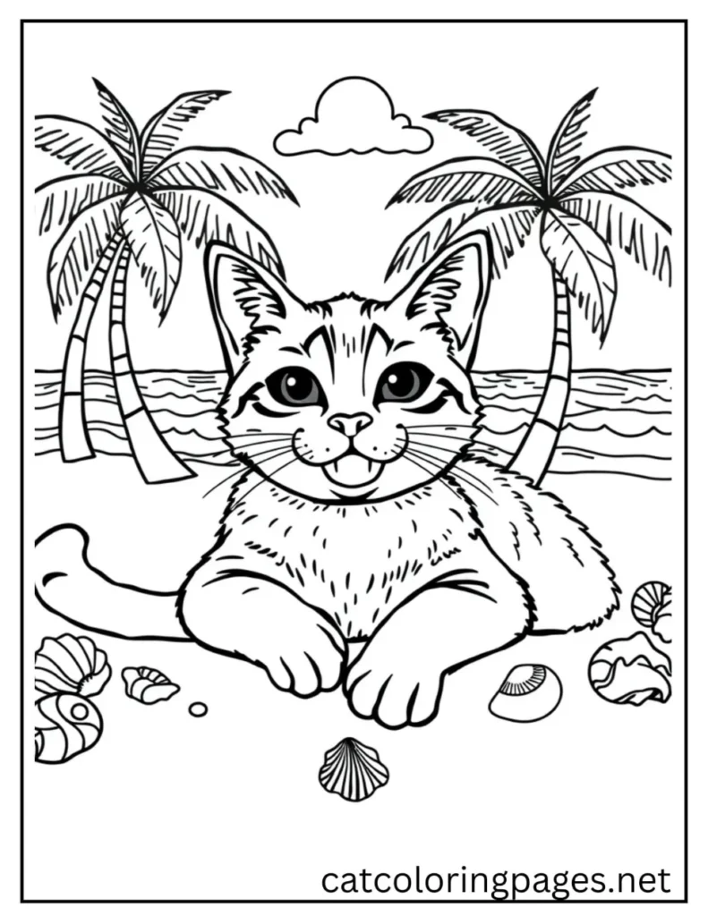 big_adult_cat_sitting_on_beach
