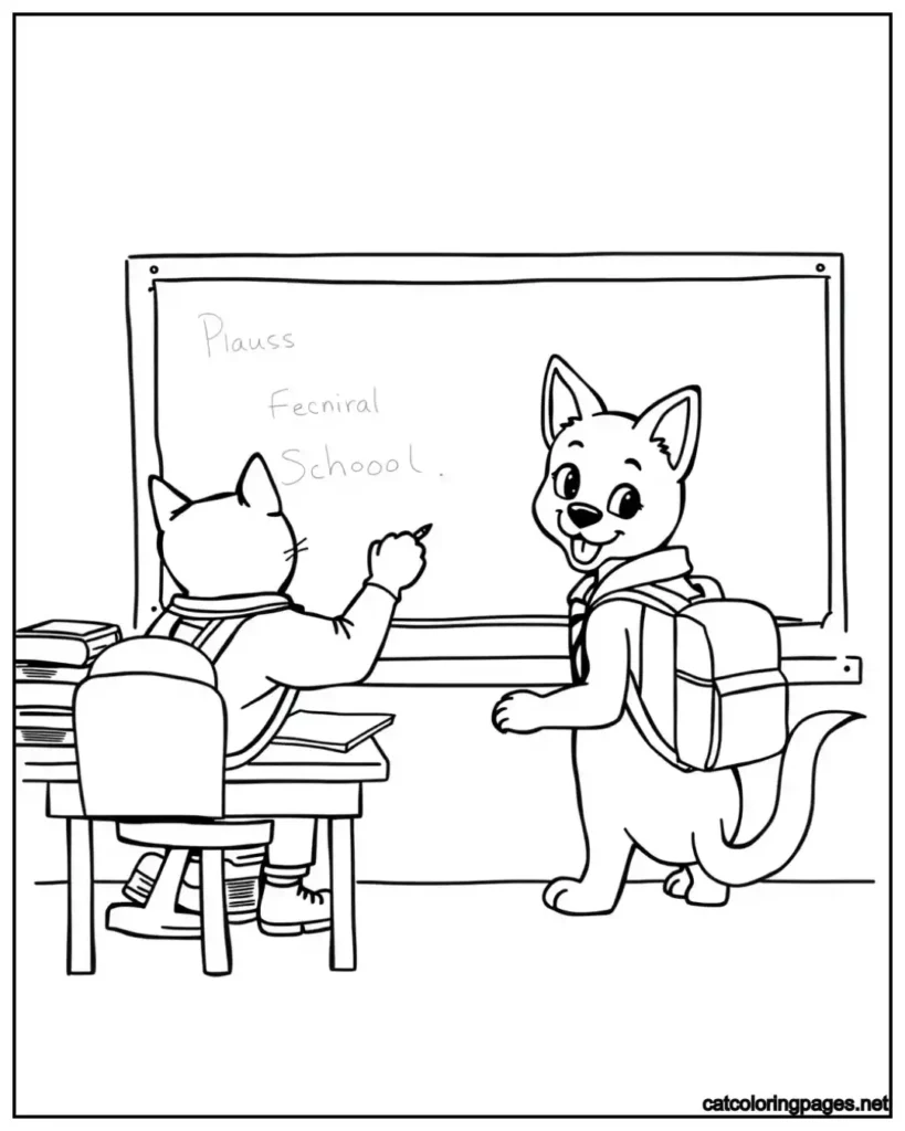 cat-and-dog-coloring-pages-cat-and-dog-in-school
