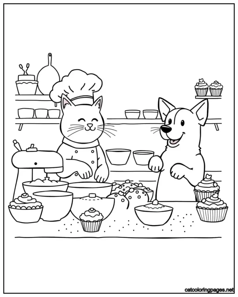 cat-and-dog-coloring-pages-doing-breakfast