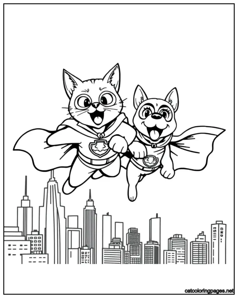 cat-and-dog-coloring-pages-superhero-cat-and-dog