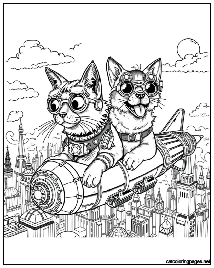 cat-and-dog-riding-on-spaceship
