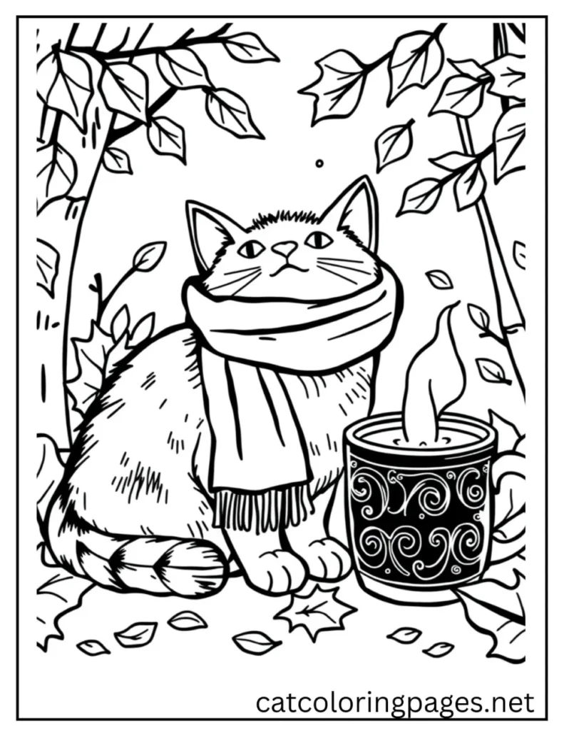 young_adult_cat_sitting_near_flowers