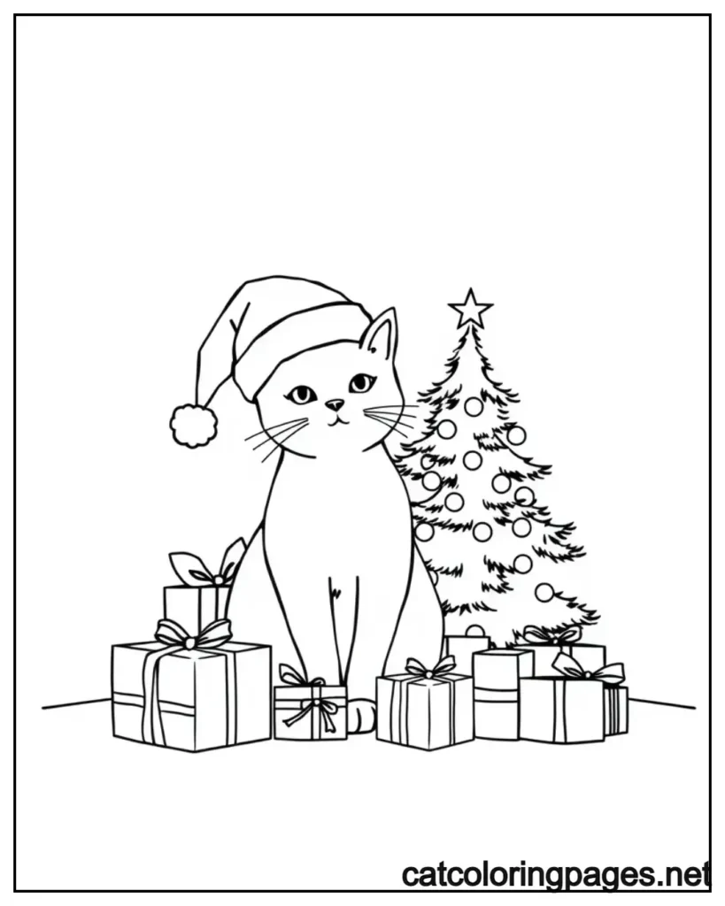 christmas-kitty-cat-coloring-page