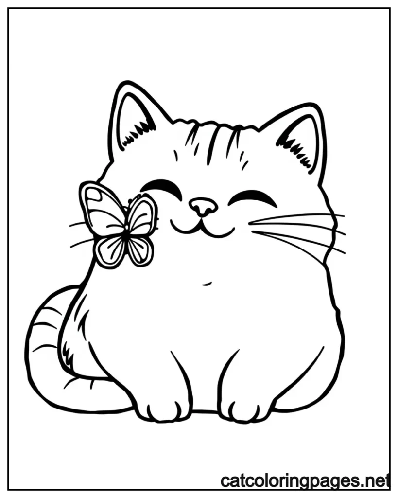 cute-pusheen-cat-coloring-pages-cat-with-butterfly