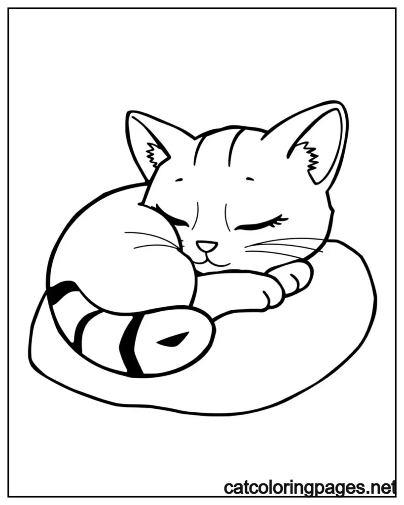cute-sleeping-kitty-cat-coloring-page