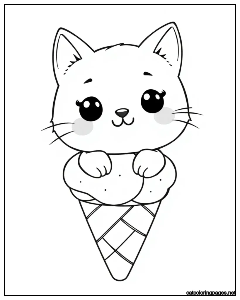 kawaii-cat-coloring-page-cat-on-cone