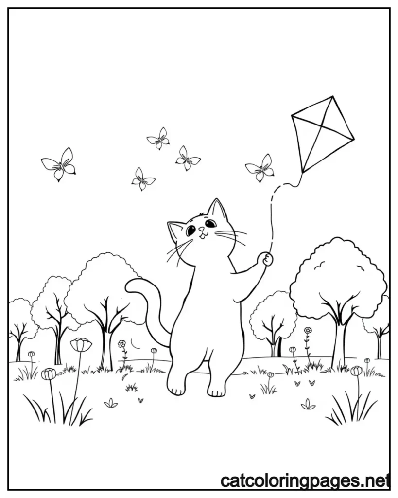 kitty-cat-coloring-page-cat-flying-kite-in-garden