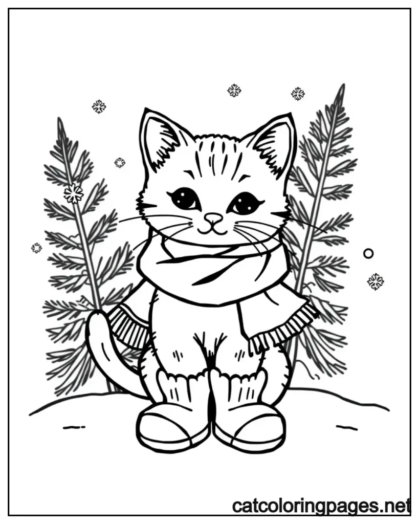 kitty-cat-coloring-pages-cat-in-winter