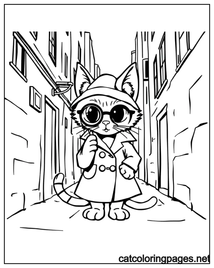 kitty-cat-coloring-pages-detective-cat