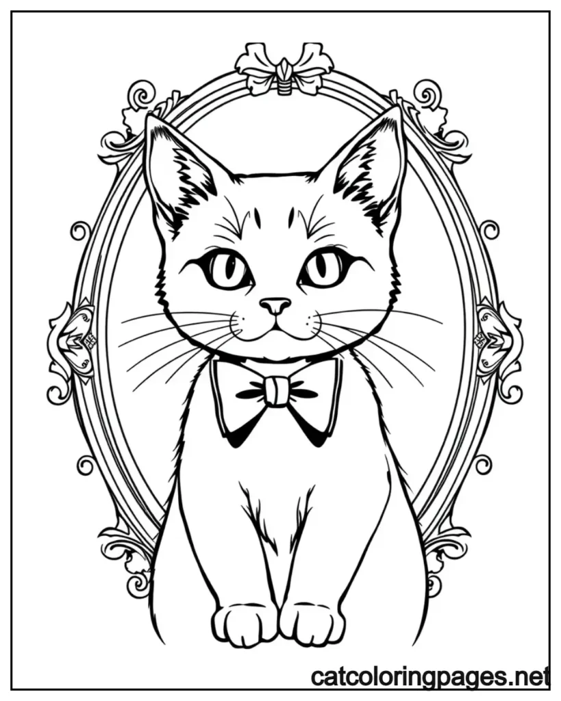 kitty-cat-sitting-front-of-floral-pattern-coloring-page