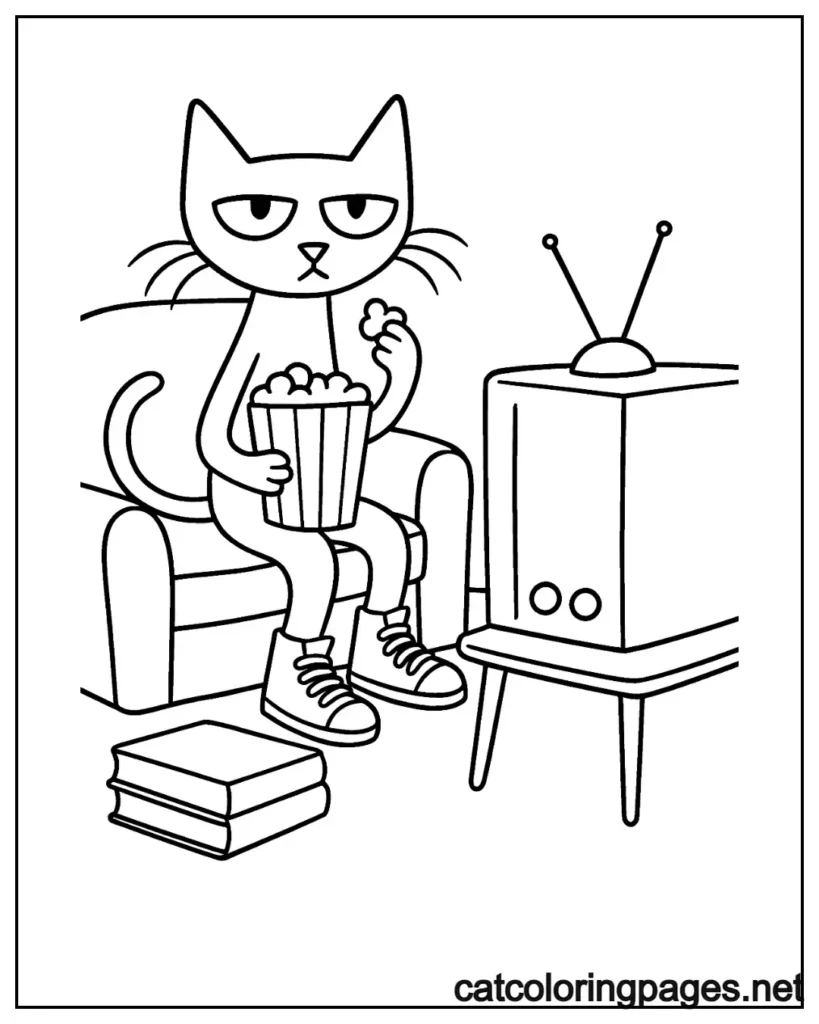pete-the-cat-coloring-pages-watching-movie