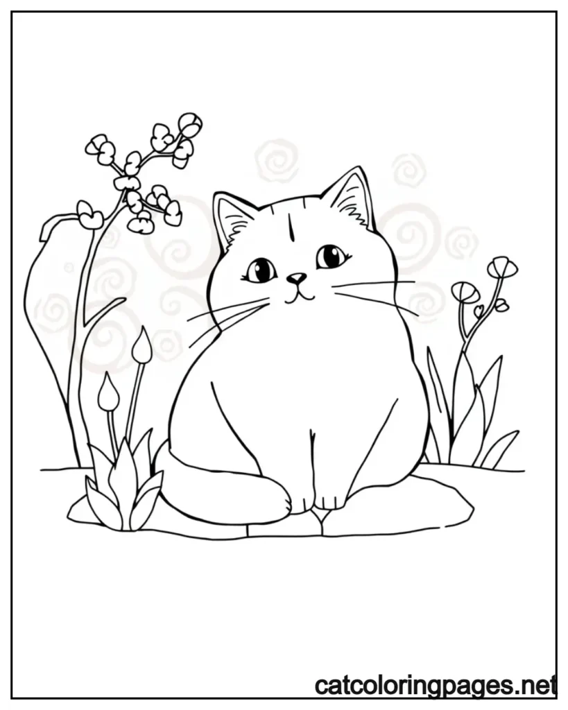 pusheen-cat-coloring-pages-cat-in-flower