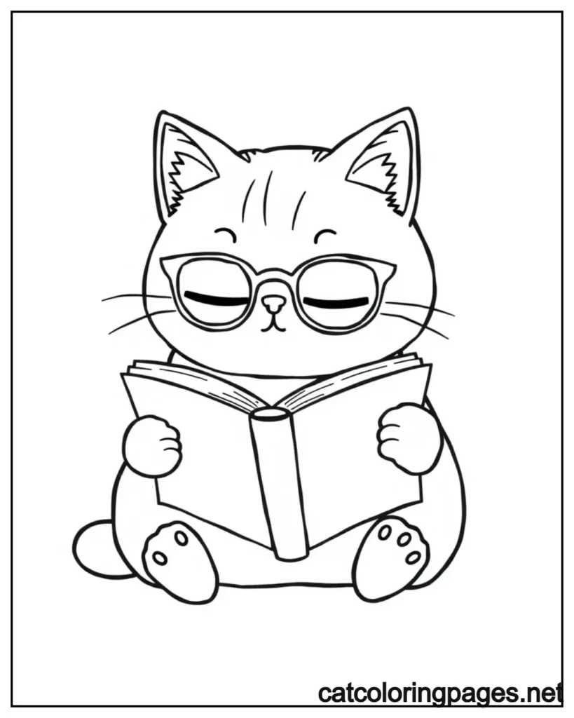 pusheen-cat-coloring-pages-cat-reading-books