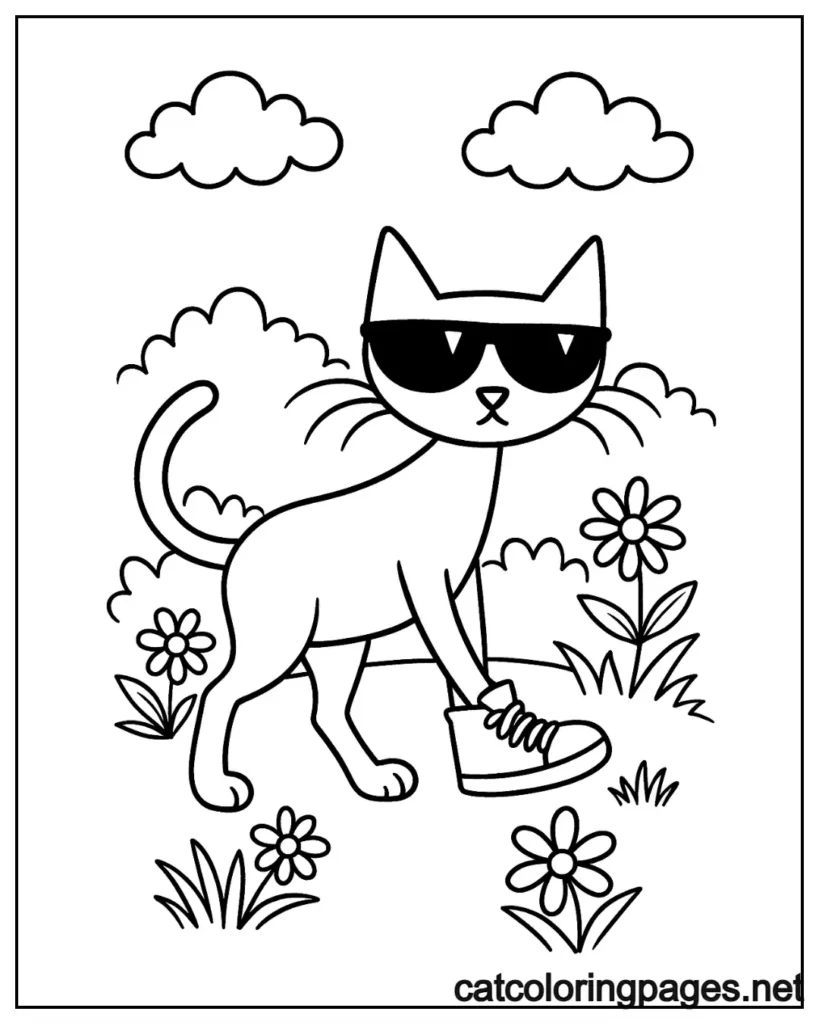 running-pete-the-cat-coloring-pages