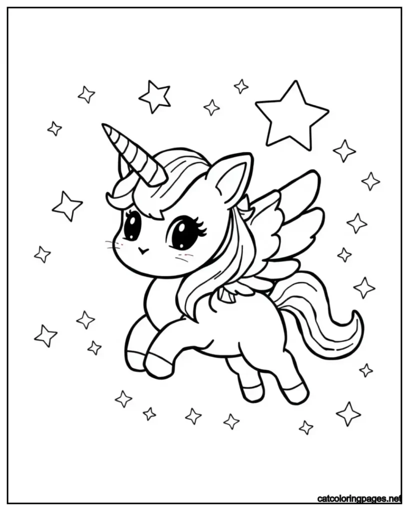 unicorn-kawaii-cat-coloring-page