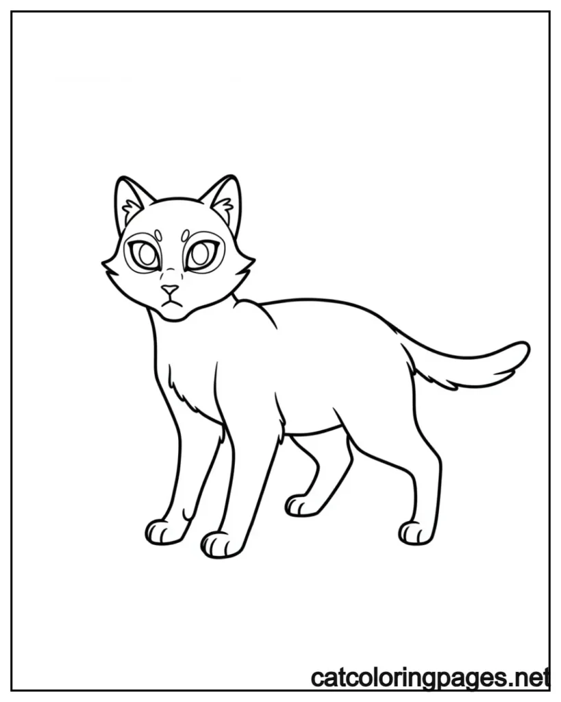 coloring-page-warrior-cat-with-glowing-eyes