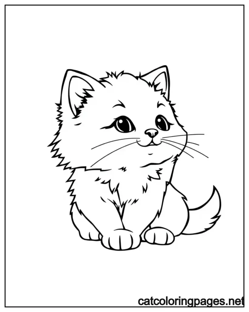 cute-fluffly-easy-cat-coloring-pages