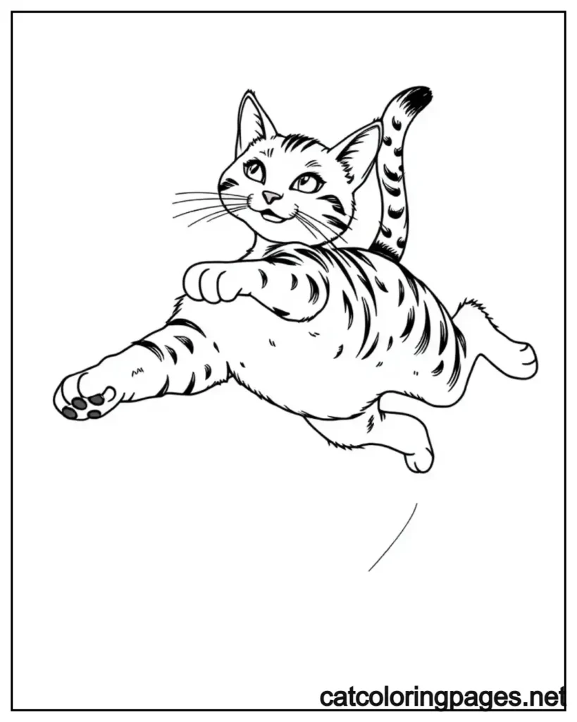 cute-realisitc-cat-coloring-pages-jumping-in-air