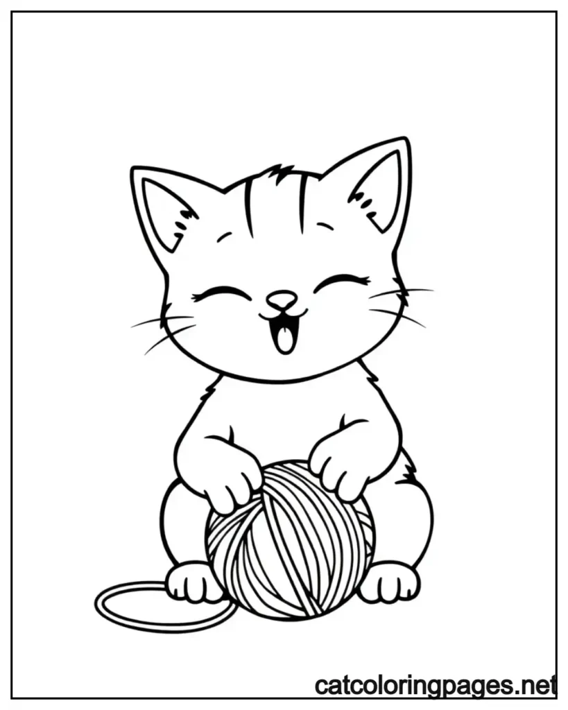 easy-cat-coloring-pages-cat-playing-with-yarn-ball