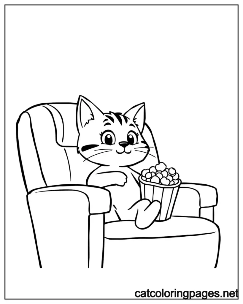 easy-cat-coloring-pages-watching-movie