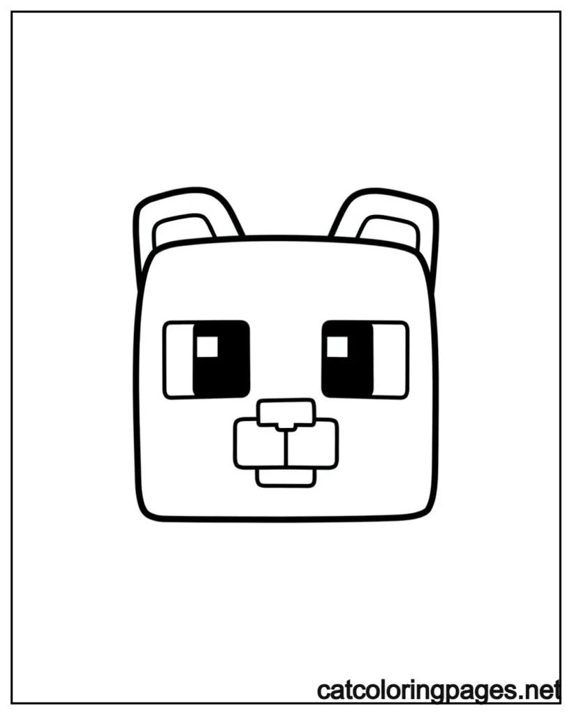 minecraft cat coloring pages extremely simple blocky minecraft cat