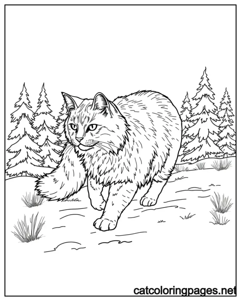 norwegian-realistic-cat-coloring-pages