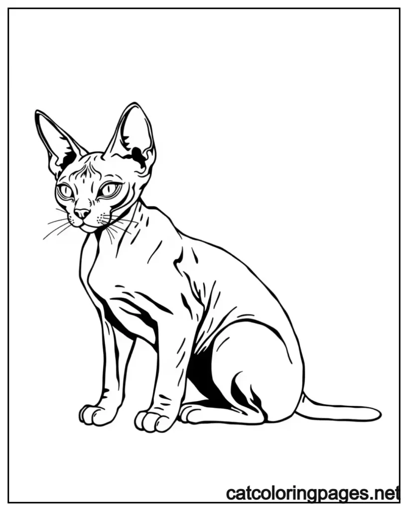realistic-cat-coloring-pages-sphynx-cat