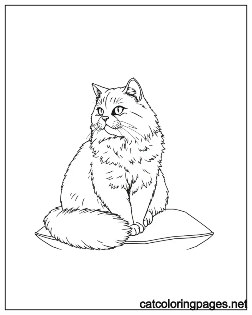 realistic-fat-cat-coloring-page-sitting-on-pillow