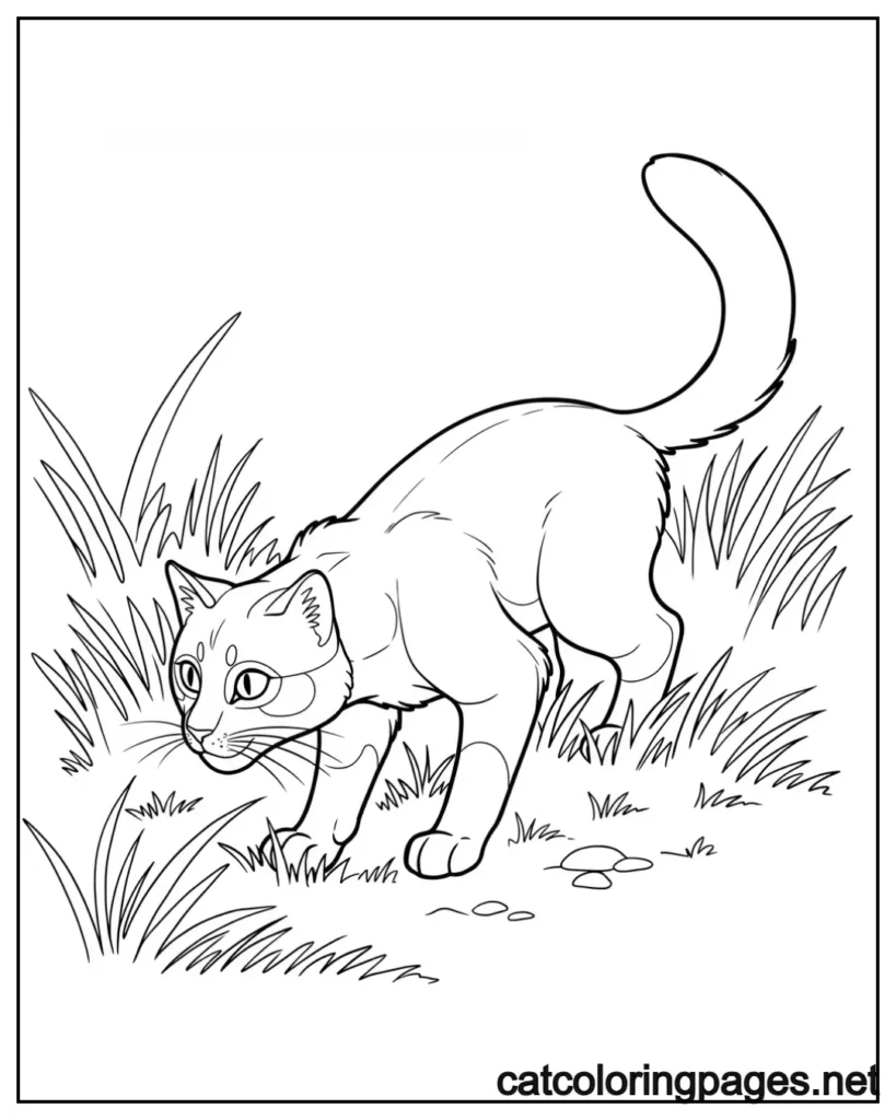 warrior-cats-coloring-page-warrior-cat-hunting-in-grass