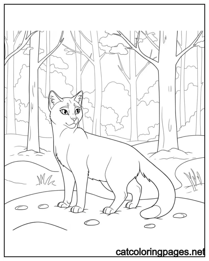 warrior-cats-coloring-page-warrior-cat-in-snowy-forest