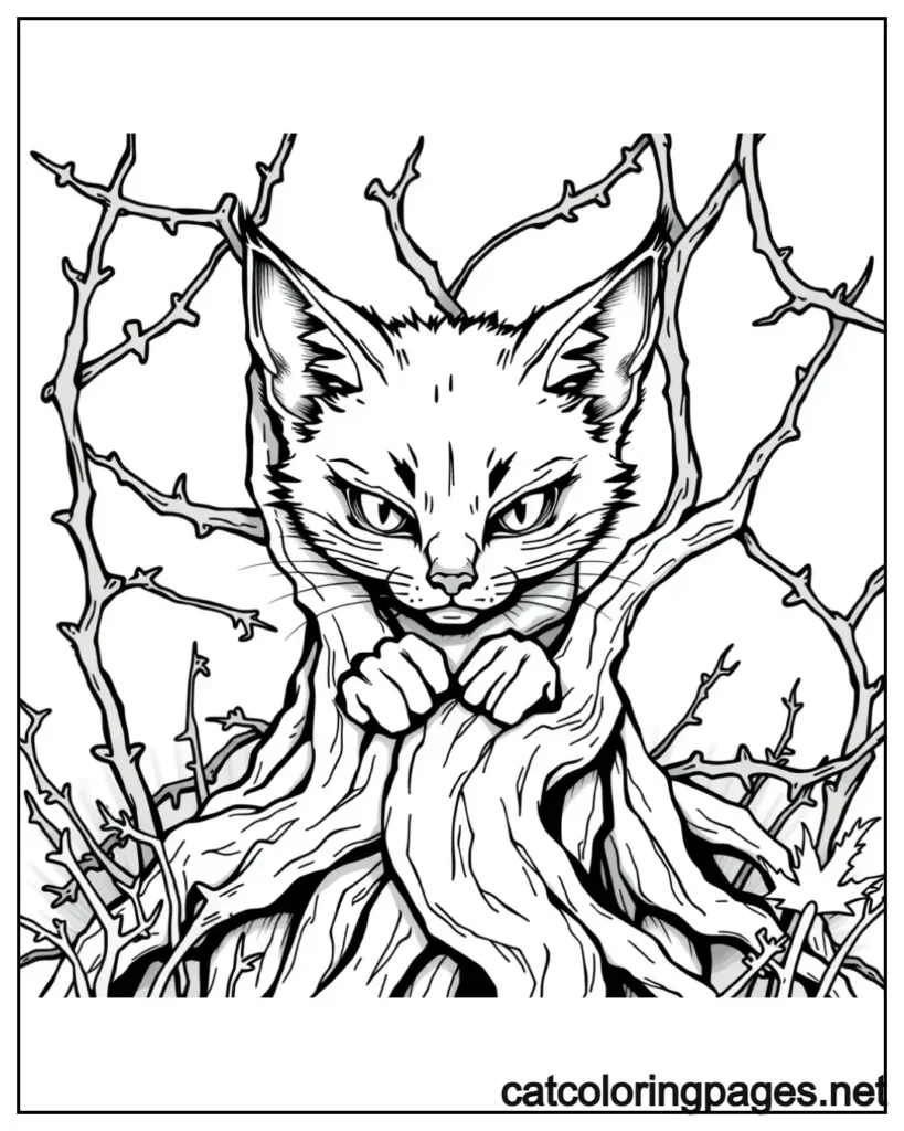 warrior-cats-coloring-pages-cat-hiding-behind-tree